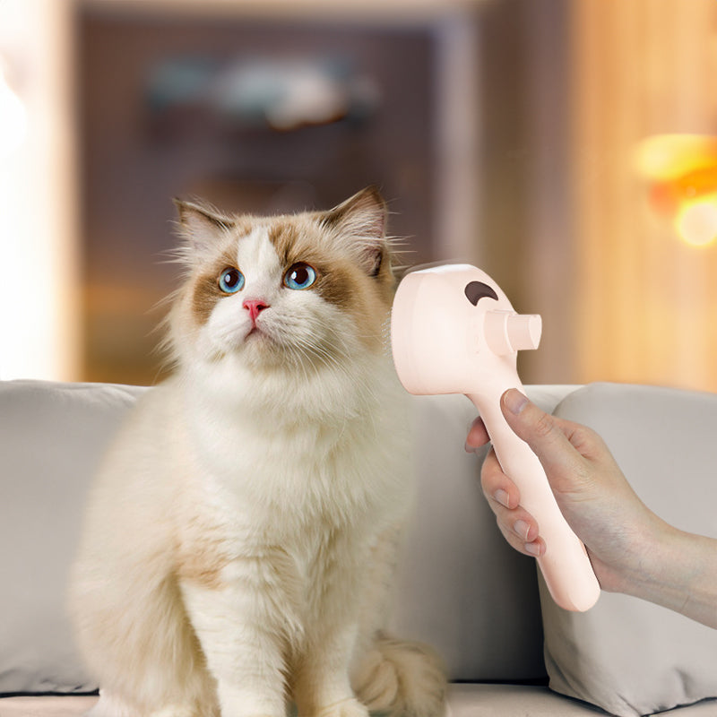 Pet Steam Grooming Brush for Dogs and Cats– With Built-In Humidifier