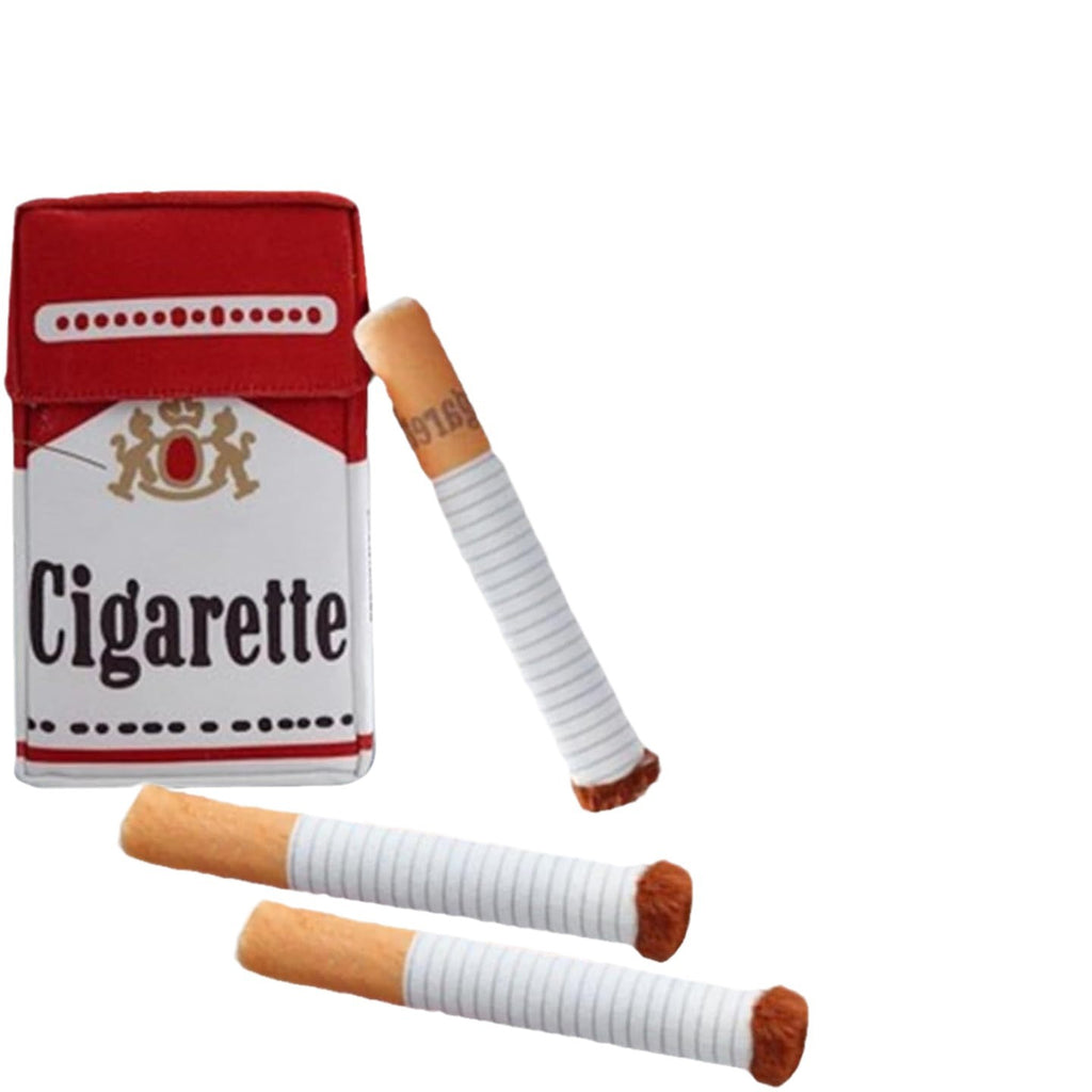 Funny Dog Cigarette Plush Toy with Box – Squeaky Bite-Resistant Chew Toy for Dogs