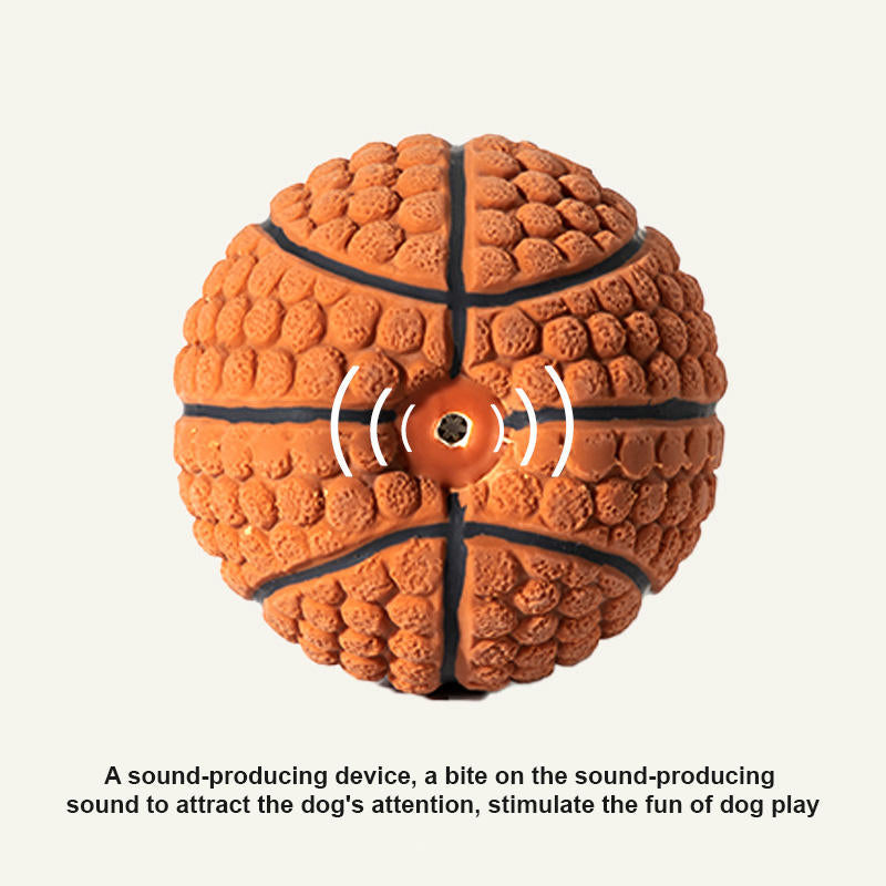 Latex Dog Basketball Toy – Chew & Fetch Interactive Ball
