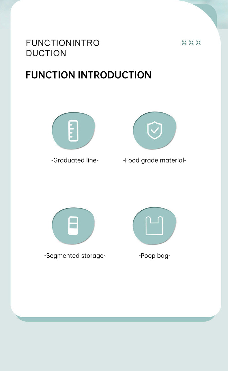 3-in-1 Dog Water Bottle – Food Container & Poop Bag Holder