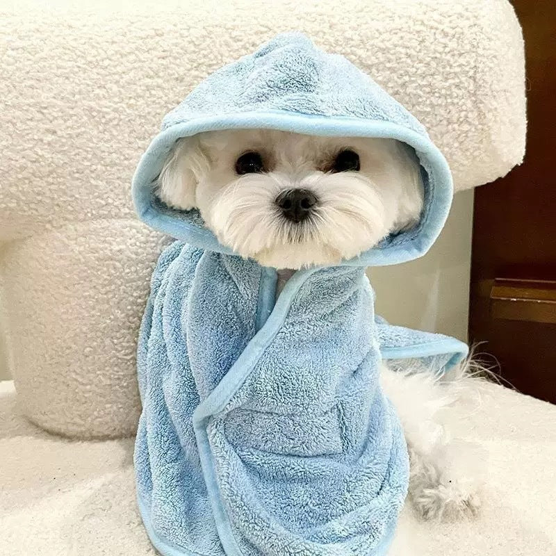 Dog Bathrobe Towel – Thick, Absorbent Bath & Drying Robe for All Seasons