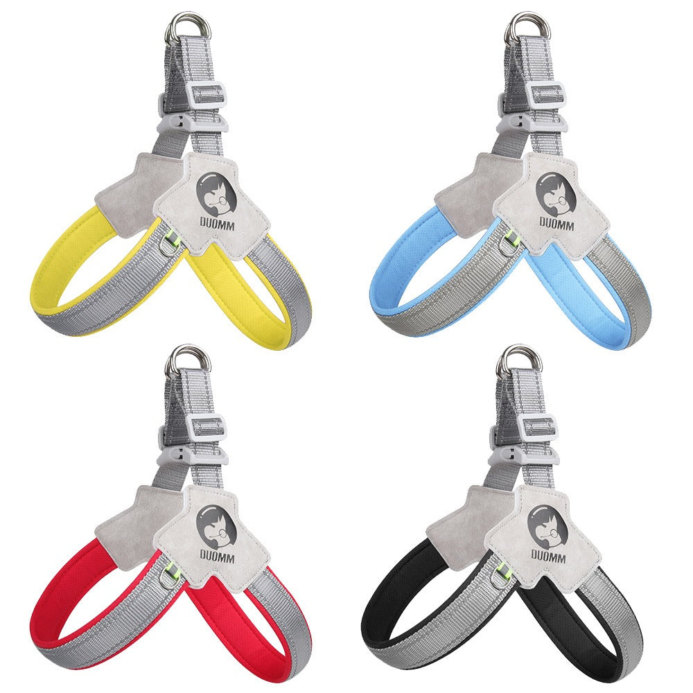 Saddle-Style Dog Chest Harness – Breathable & Reflective, No-Pull Comfort Fit