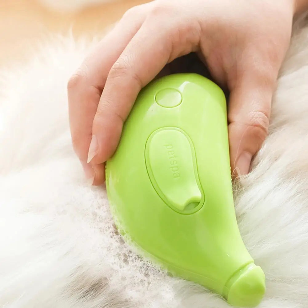 Steam Grooming Brush for Pets – Banana-Shaped Hair Removal Brush for Dogs & Cats