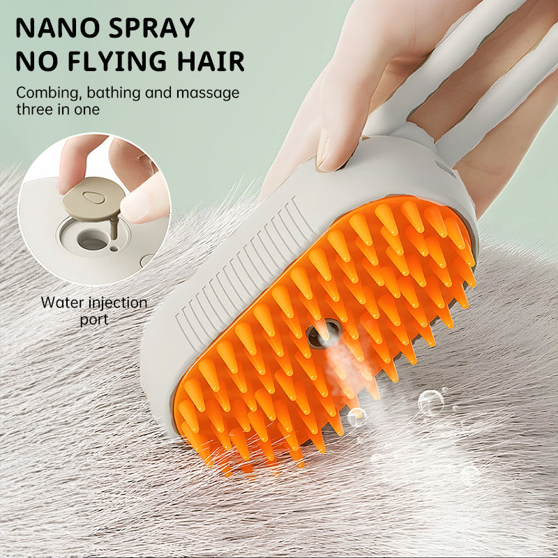 Pet Grooming Comb with Spray Mist – Gentle Massage & Fur Cleaning Tool