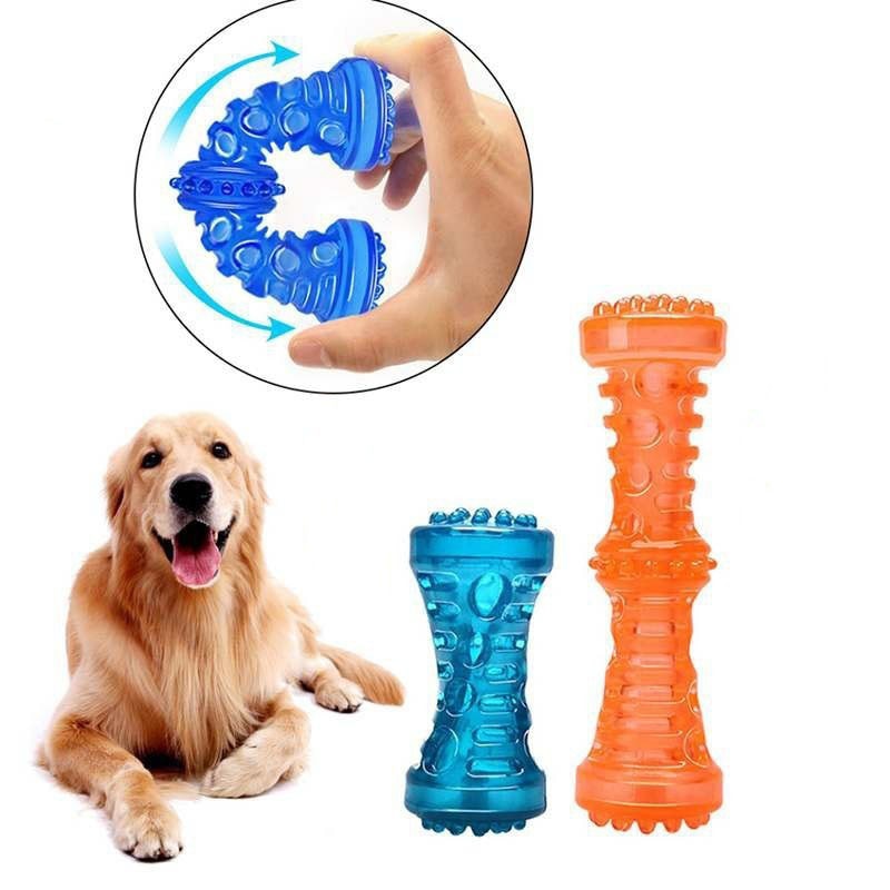 Large Rubber Dog Bone Toy – Bite-Resistant Squeaky Chew Toy