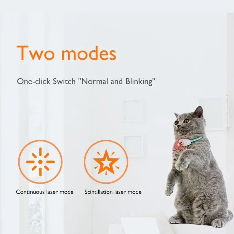 Smart Interactive Laser Cat Collar – USB Rechargeable Wearable Laser Toy