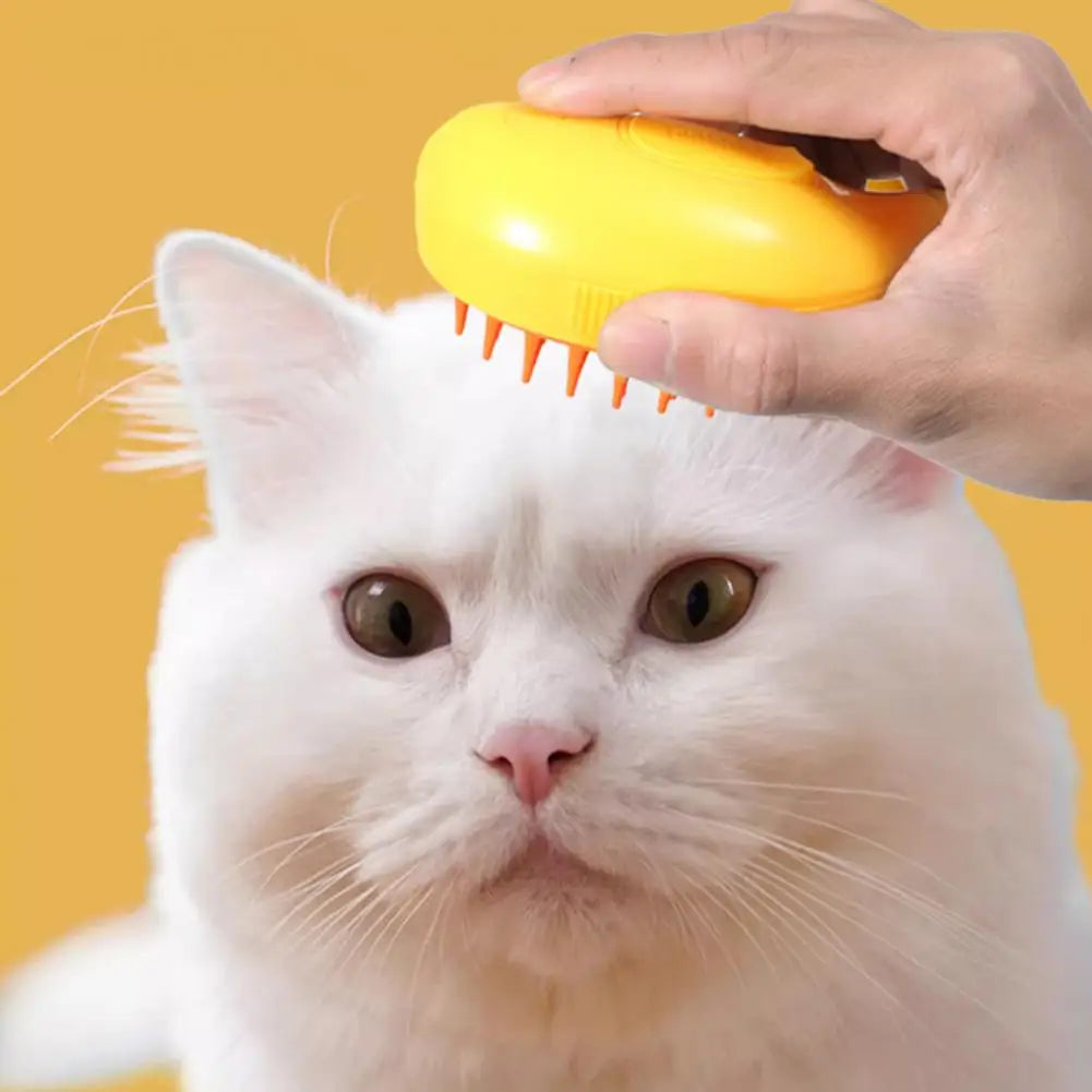 Steam Grooming Brush for Pets – Banana-Shaped Hair Removal Brush for Dogs & Cats