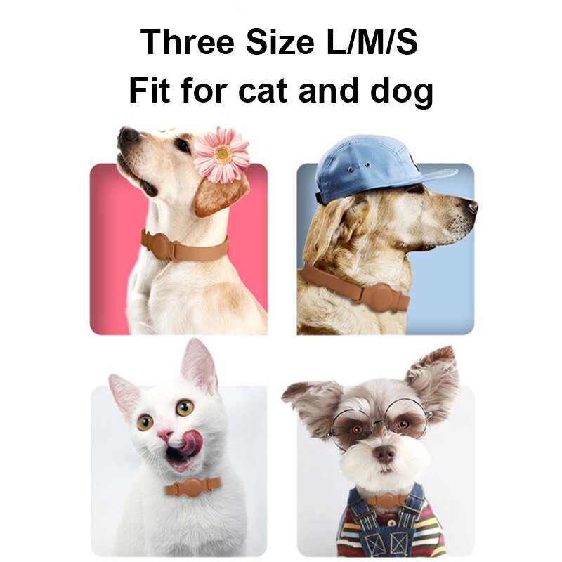Leather AirTag Pet Collar – Adjustable Dog & Cat Collar with Built-in AirTag Case (Anti-Lost Design)