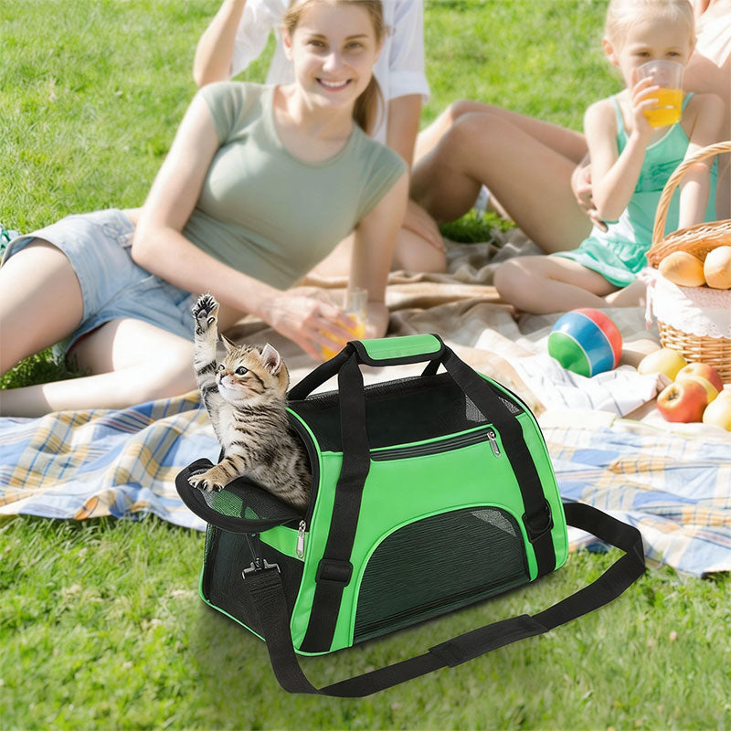 Foldable & Expandable Pet Carrier Bag – Breathable Travel Bag for Small Pets