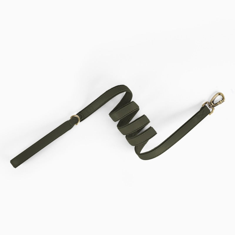 AirTag Dog Collar with Built-in Tracker Holder & Leather Leash – Secure Pet Tracking