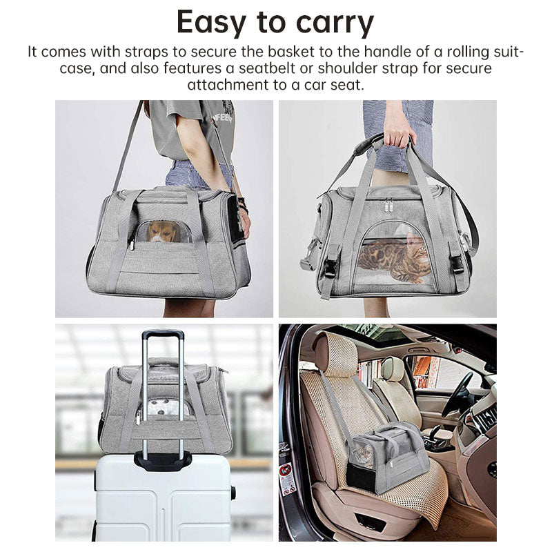 Foldable & Expandable Pet Carrier Bag – Breathable Travel Bag for Small Pets