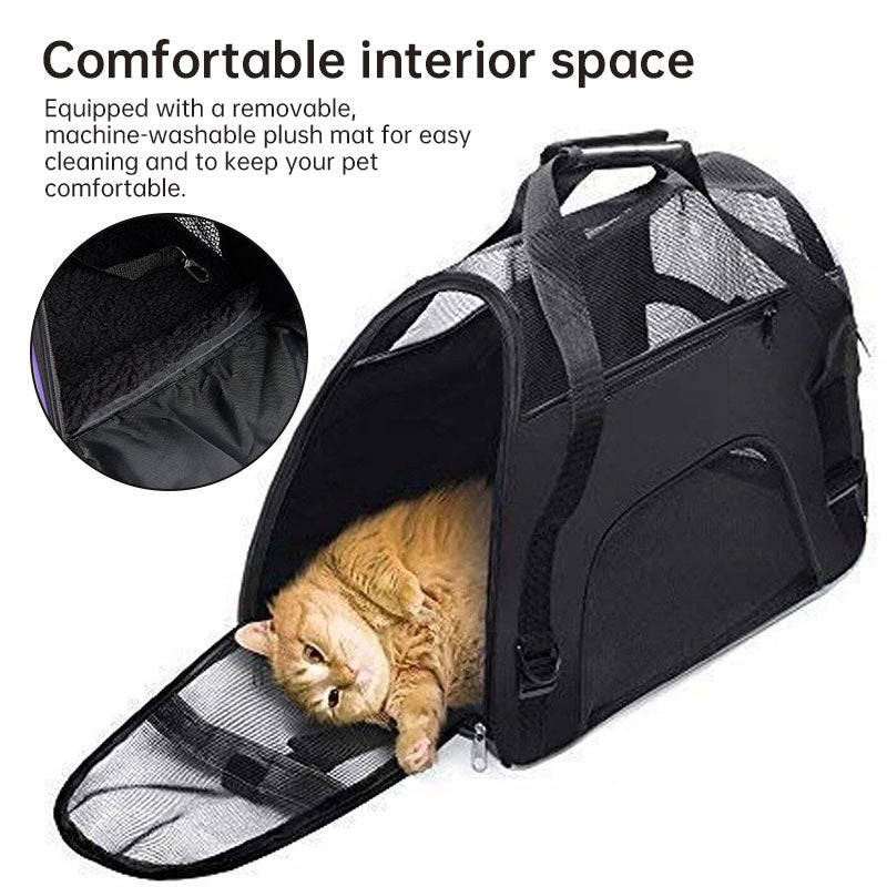 Foldable & Expandable Pet Carrier Bag – Breathable Travel Bag for Small Pets