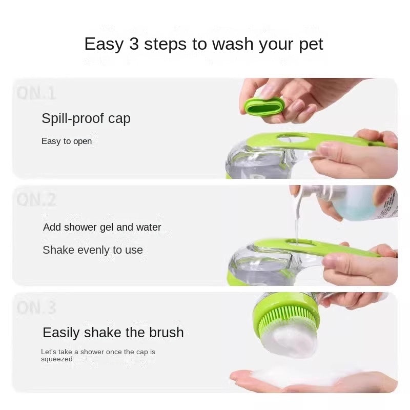 Silicone Pet Bath & Massage Brush for Dogs & Cats