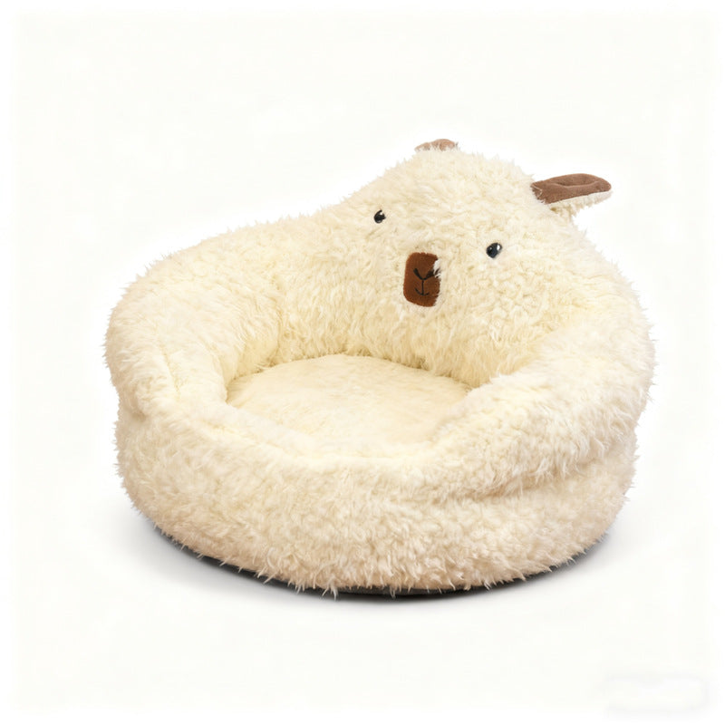 Winter Warm Semi-Enclosed Dog Bed – Washable Pet Pad