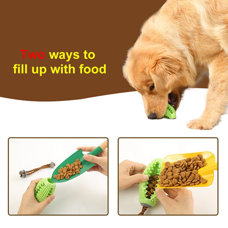Smart Treat Dispensing Rubber Dog Ball – Dental Chew & Interactive Training Toy