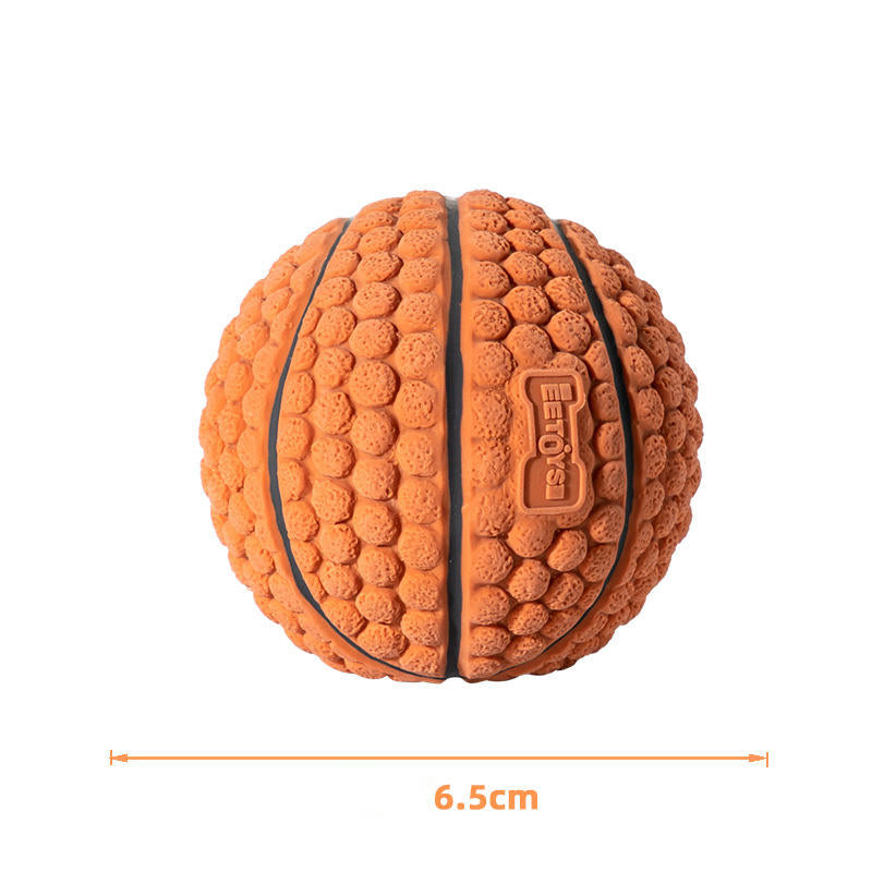 Latex Dog Basketball Toy – Chew & Fetch Interactive Ball