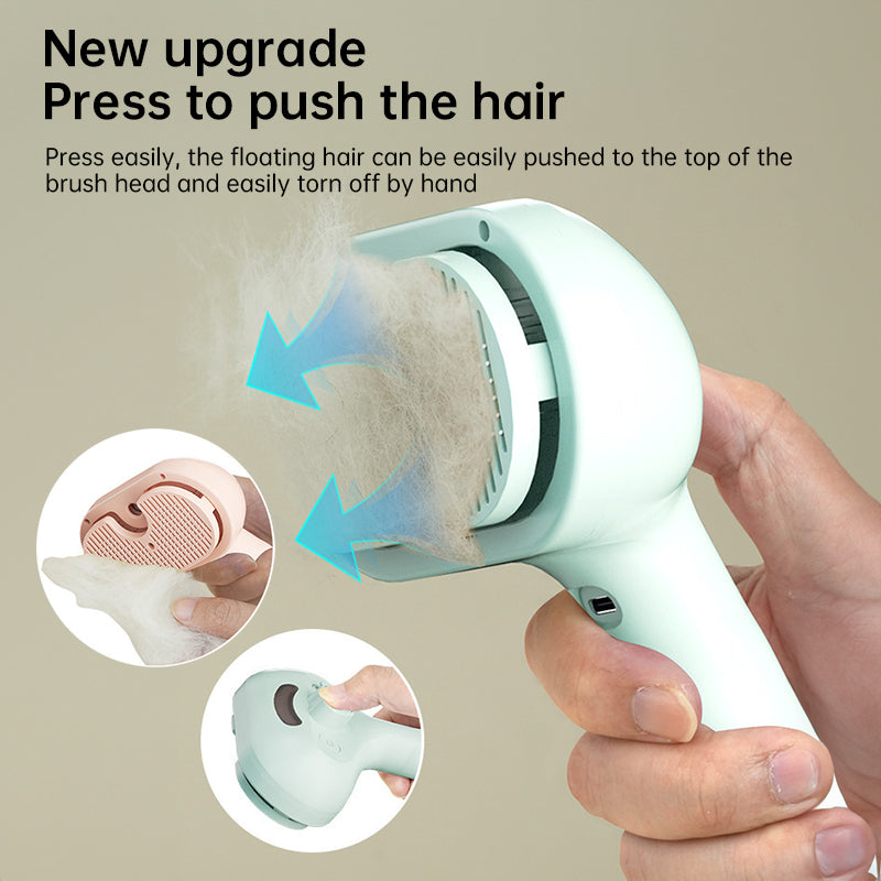 Pet Steam Grooming Brush for Dogs and Cats– With Built-In Humidifier