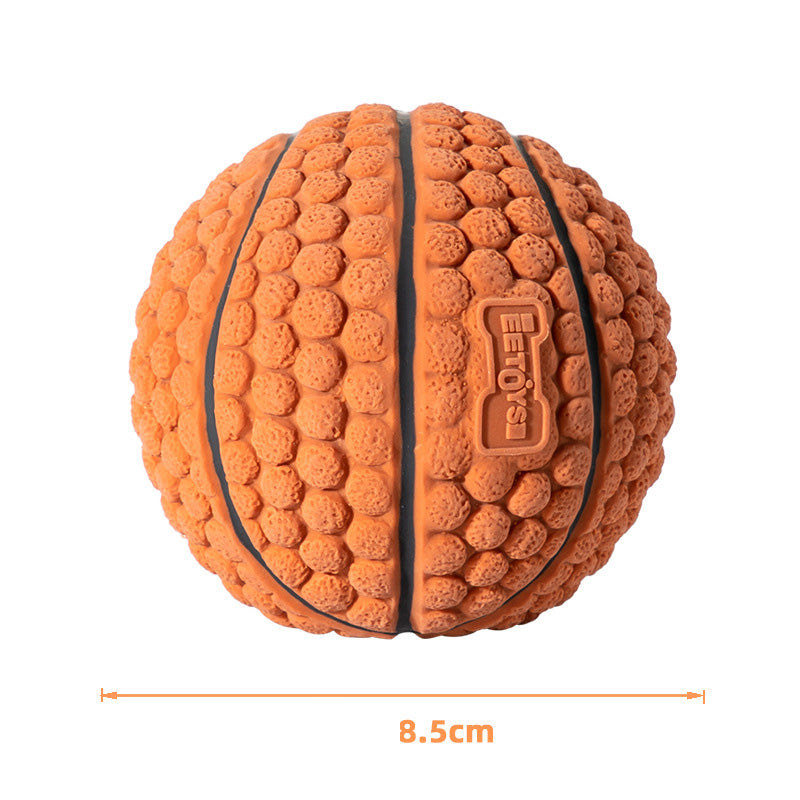 Latex Dog Basketball Toy – Chew & Fetch Interactive Ball