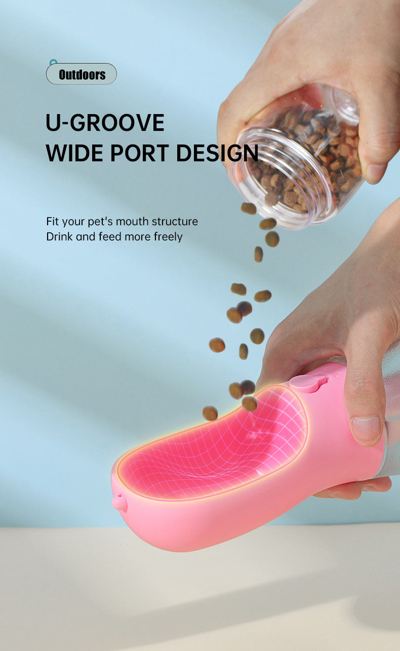 3-in-1 Dog Water Bottle – Food Container & Poop Bag Holder