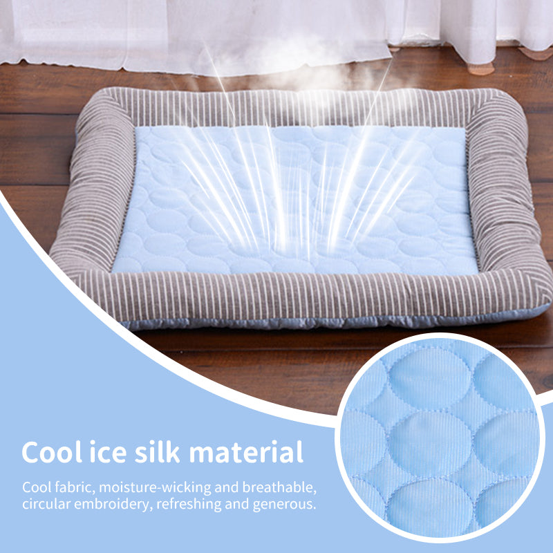 Cooling Pet Mat for Dogs & Cats – Ice Silk Breathable Summer Pad