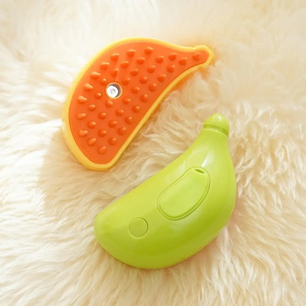 Steam Grooming Brush for Pets – Banana-Shaped Hair Removal Brush for Dogs & Cats