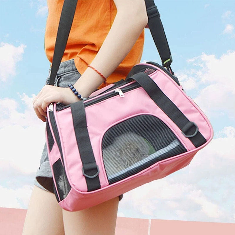 Foldable & Expandable Pet Carrier Bag – Breathable Travel Bag for Small Pets